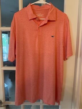 Vineyard Vines Orange Striped Polo